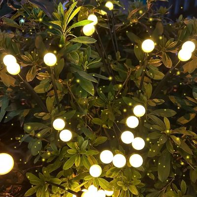 Black Waterproof Solar Outdoor  Solar Firefly LED Lights Waterproof for Garden Patio Pathway Decoration(Warm White)