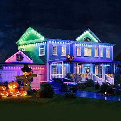 Bright 48W RGBIC CCT Smart Eave Outdoor Lights Waterproof For Wedding Christmas Birthday PC ABS Housing 90°