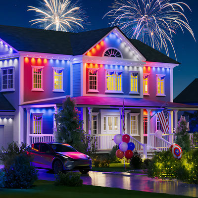 Wall Mounted Outdoor smart Eave Lights RGBIC CCT  Lighting with CRI and PC ABS Housing